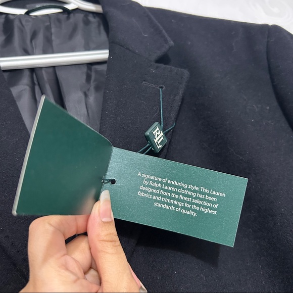 Ralph Lauren Black Wool Mixed Blend Trench Coat - Picture 5 of 12